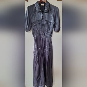 Samant Chauhan Utility Midi Dress Gun Metal Simmer Womens size S